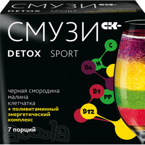 Смузи «DETOX» SPORT с малиной и черной смородиной - 7 порций