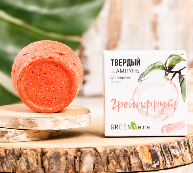 Green Era твердый шампунь Грейпфрут для жирных волос, 55 г